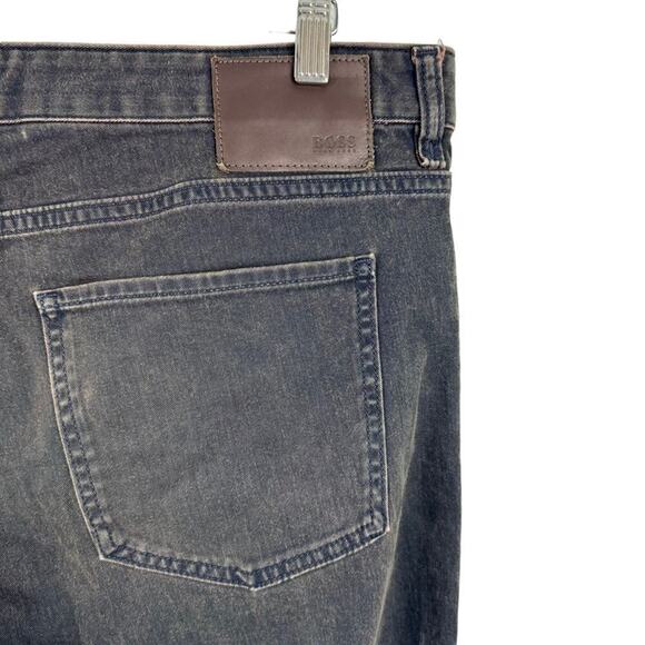 Boss Hugo Boss Mens Stretch Slim Fit Straight Leg Button Fly Dark Brown Jeans 36 - Picture 6 of 14